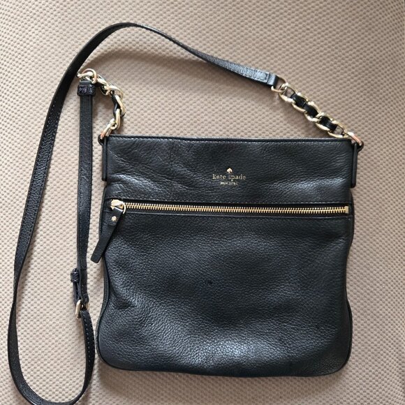 Kate Spade Black Pebble Leather Crossbody Handbag - Picture 1 of 7
